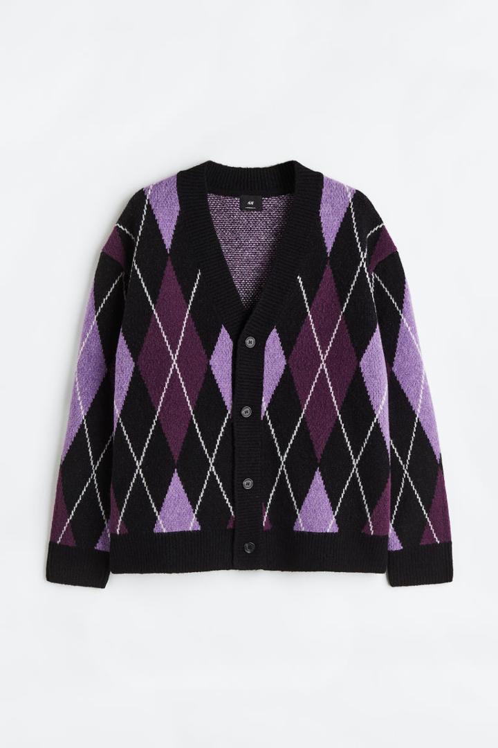 H & M - Oversized Fit Cardigan - Purple