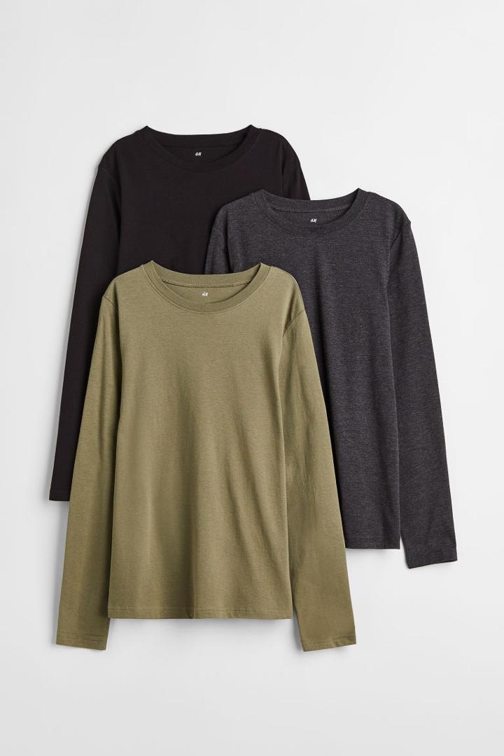 H & M - 3-pack Jersey Shirts - Green