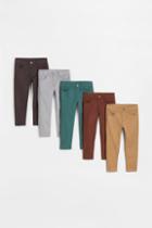 H & M - 5-pack Cotton Twill Pants - Black