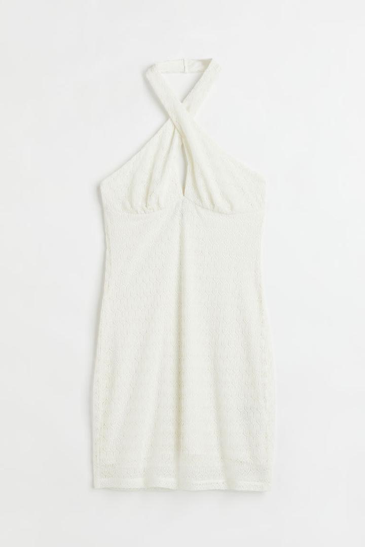 H & M - Halterneck Jersey Dress - White