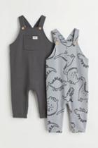 H & M - 2-pack Cotton Overalls - Gray