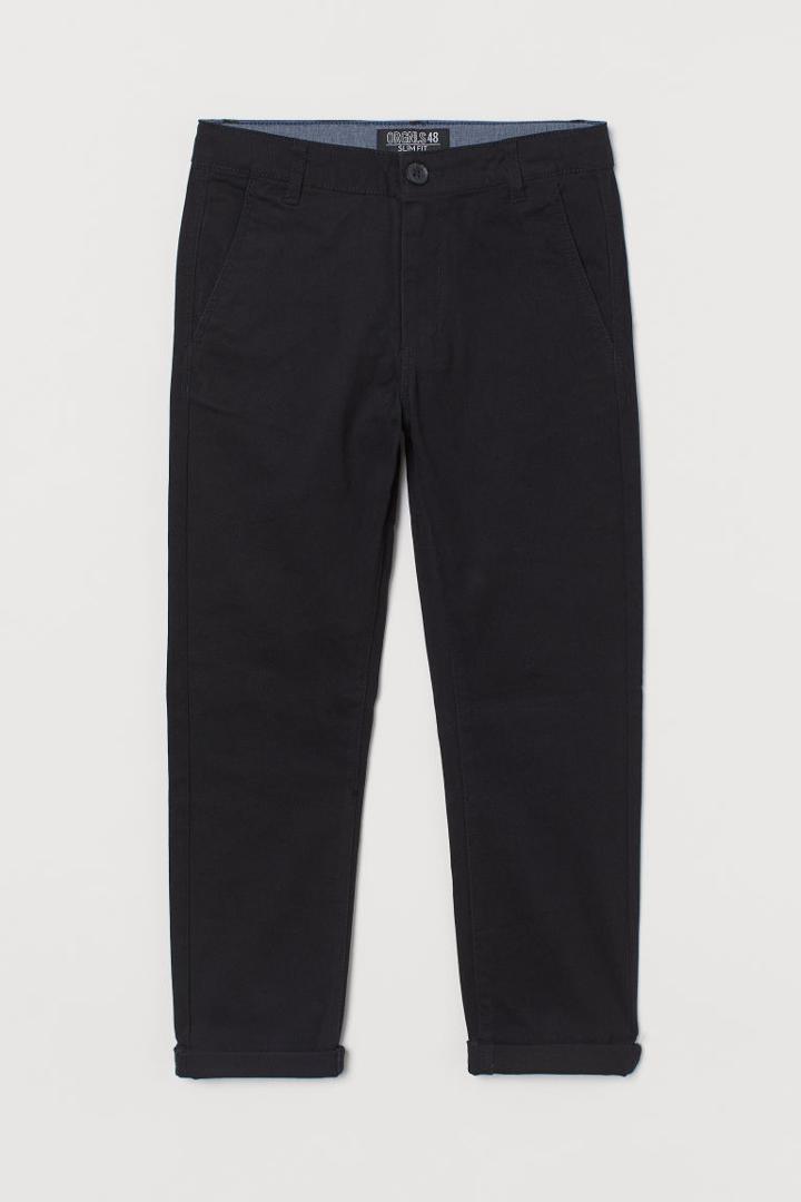 H & M - Slim Fit Chinos - Black