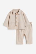 H & M - 2-piece Twill Set - Beige