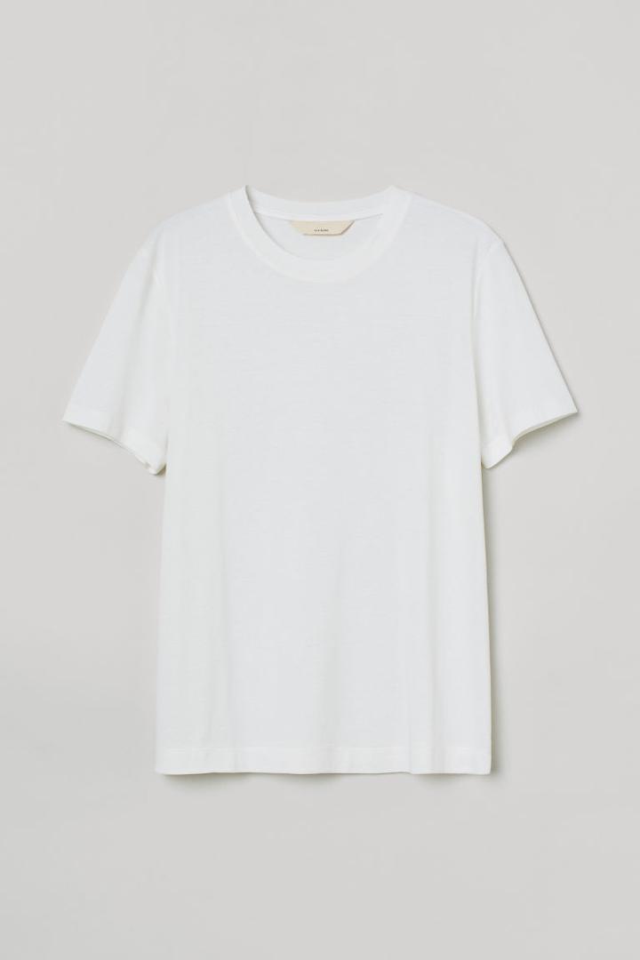 H & M - Silk-blend T-shirt - White