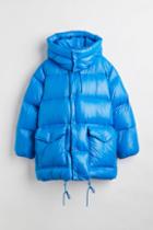 H & M - Hooded Down Jacket - Turquoise