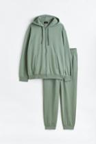 H & M - 2-piece Relaxed Fit Set - Green