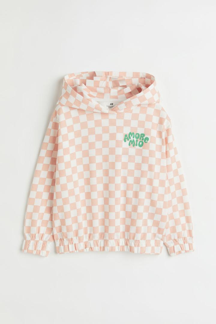 H & M - Printed Hoodie - Orange
