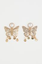 H & M - Butterfly Earrings - Gold