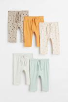 H & M - 5-pack Cotton Pants - Yellow