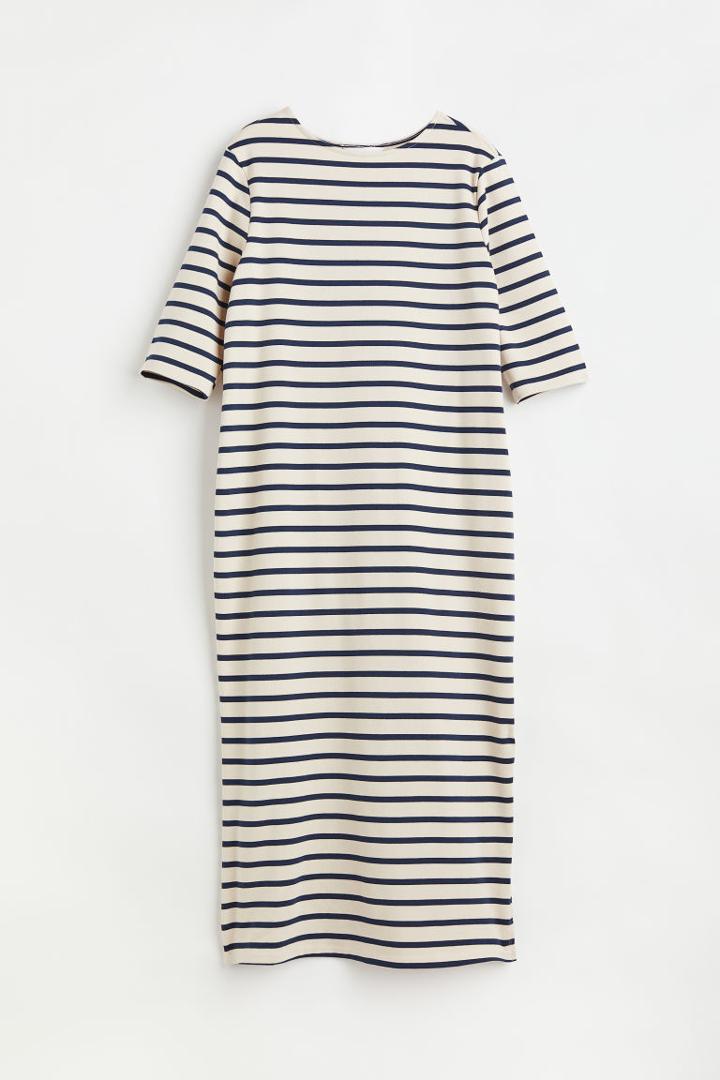 H & M - Mama Calf-length Cotton Dress - Beige