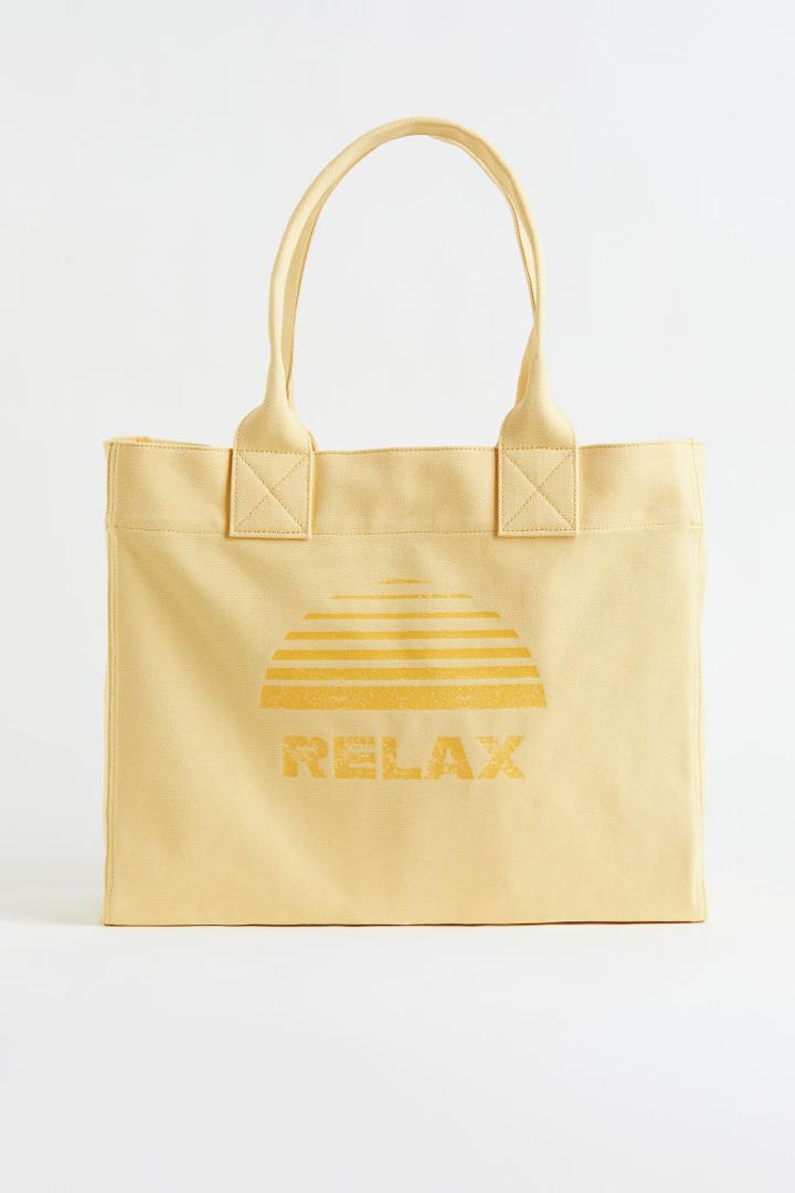 H & M - Printed Shopper - Yellow