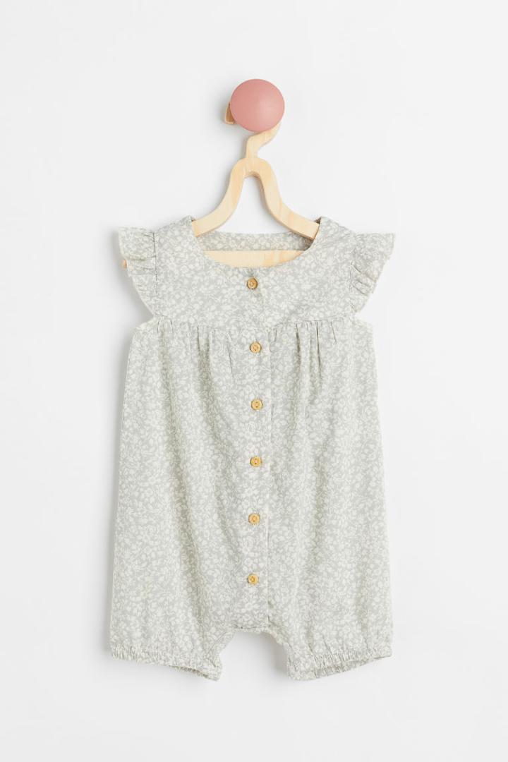 H & M - Cotton Romper - Gray