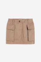 H & M - Twill Mini Skirt - Brown