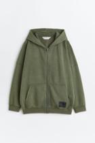 H & M - Hooded Sweatshirt Jacket - Green