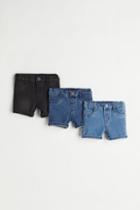 H & M - 3-pack Skinny Fit Denim Shorts - Blue