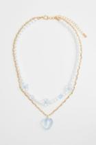 H & M - Double-strand Pendant Necklace - Blue