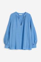 H & M - Double-weave Blouse - Blue