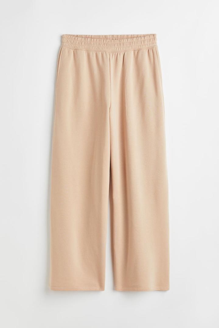 H & M - H & M+ Wide-leg Sweatpants - Beige