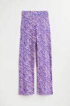H & M - Straight-cut Pants - Purple