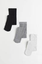 H & M - 3-pack Fine-knit Tights - Gray