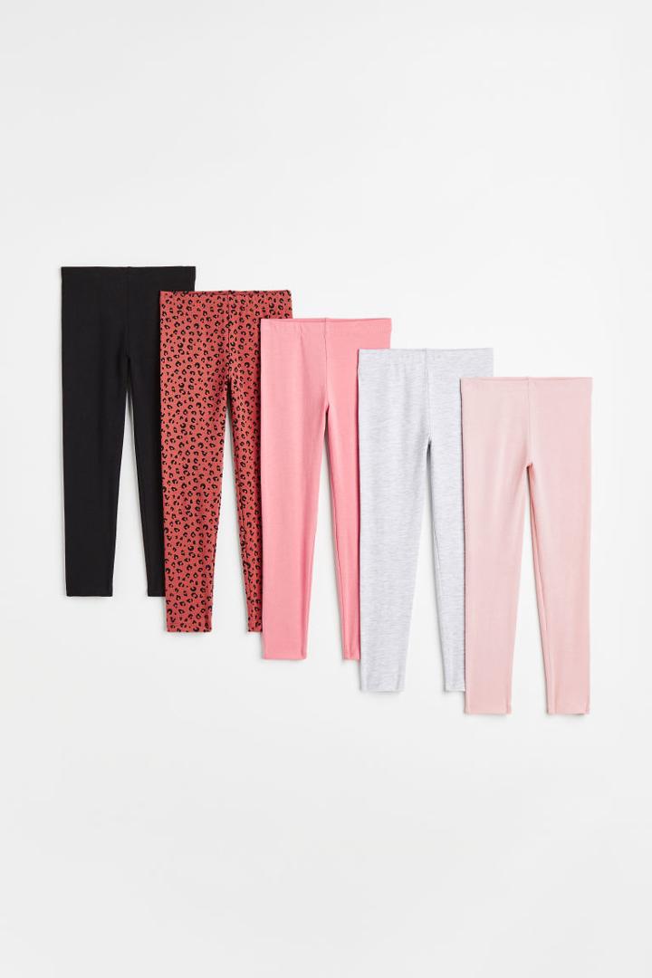 H & M - 5-pack Jersey Leggings - Orange