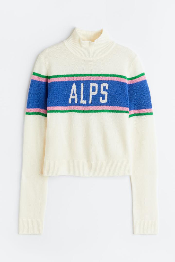 H & M - Mock Turtleneck Sweater - White