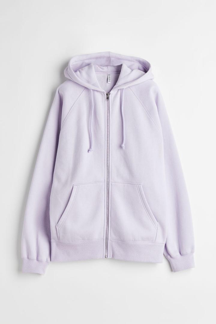 H & M - H & M+ Oversized Hooded Jacket - Purple