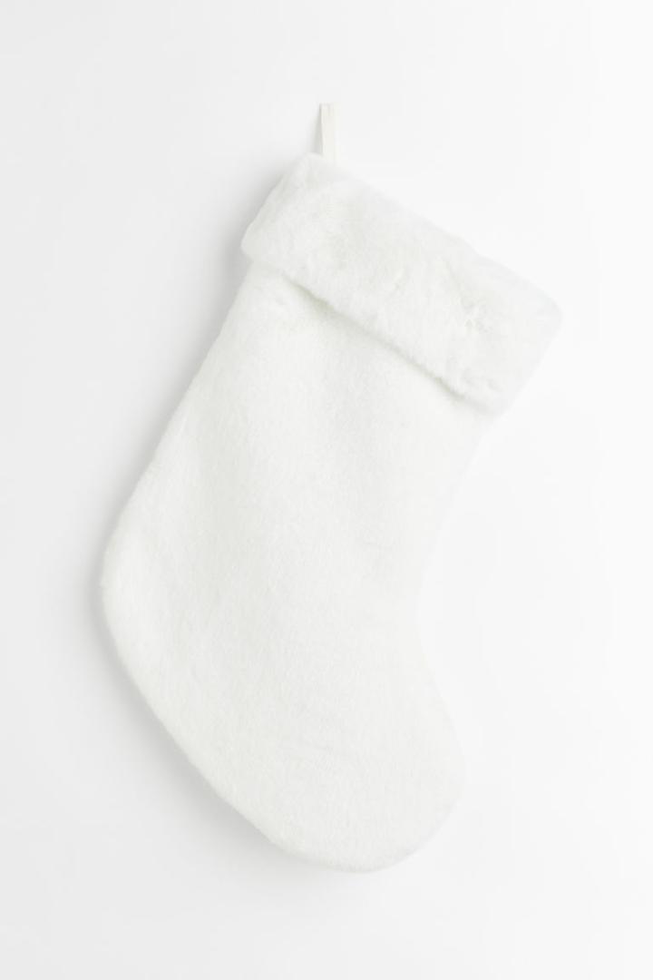 H & M - Fluffy Christmas Stocking - Beige