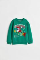 H & M - Flip-sequin Sweatshirt - Green
