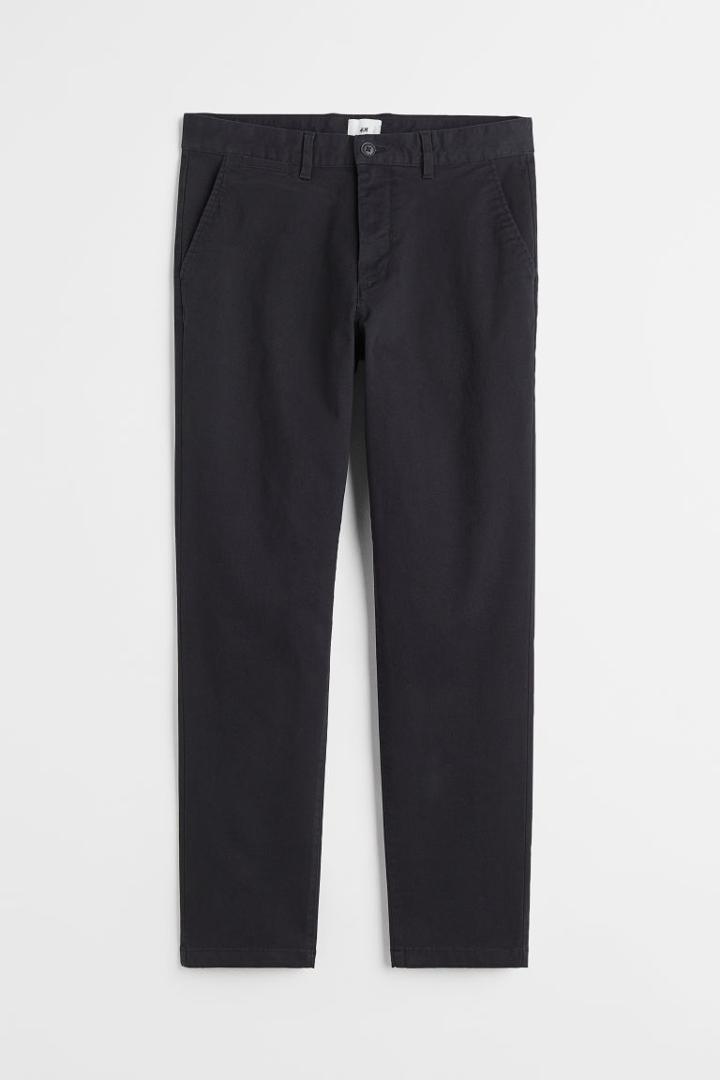 H & M - Slim Fit Cotton Chinos - Black