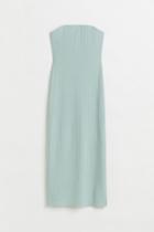 H & M - Ribbed Jersey Bandeau Dress - Green