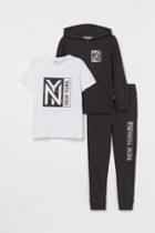 H & M - 3-piece Tracksuit Set - Black
