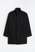 H & M - Wool-blend Chimney-collar Coat - Black
