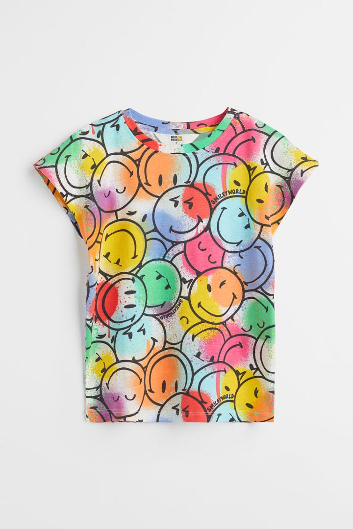 H & M - Patterned Top - White