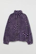 H & M - Oversized Fleece Jacket - Purple