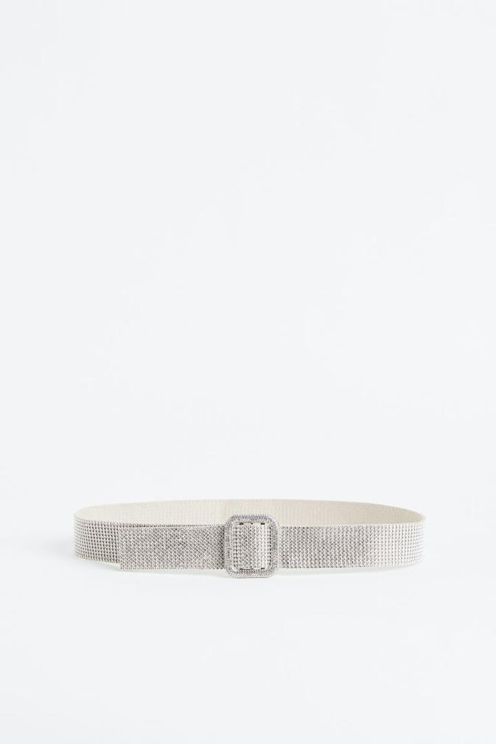 H & M - Rhinestone Waist Belt - Silver