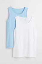 H & M - 2-pack Regular Fit Tank Tops - Blue