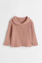 H & M - Ribbed Cotton Cardigan - Pink