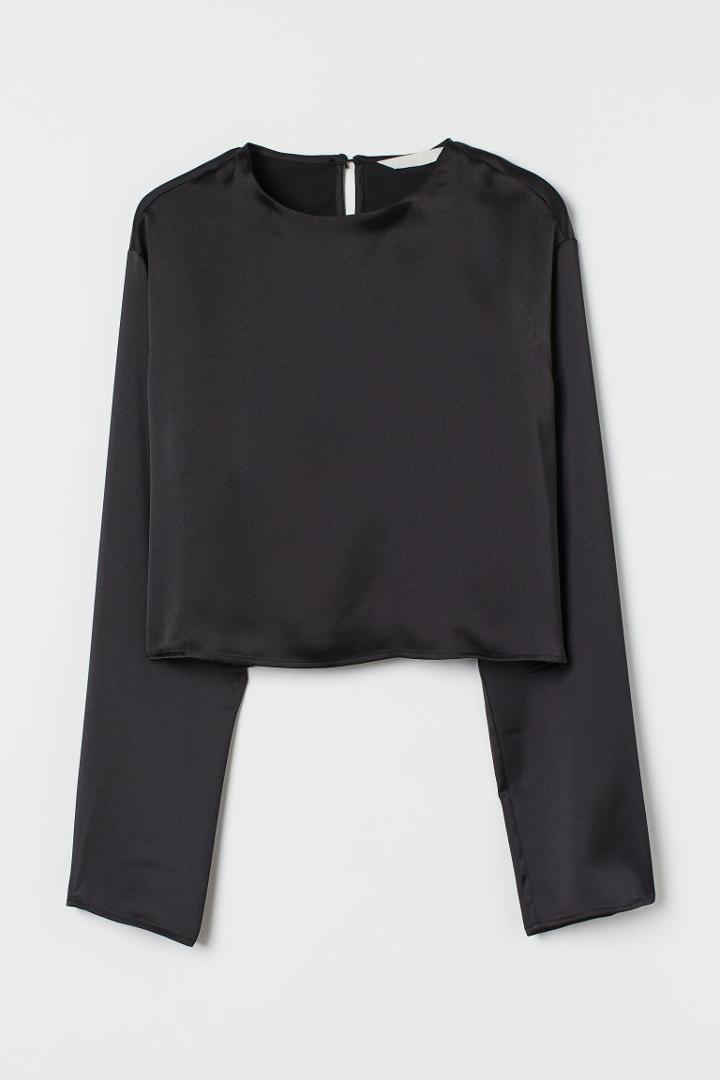 H & M - Satin Blouse - Black