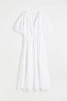 H & M - Puff-sleeved Dress - White