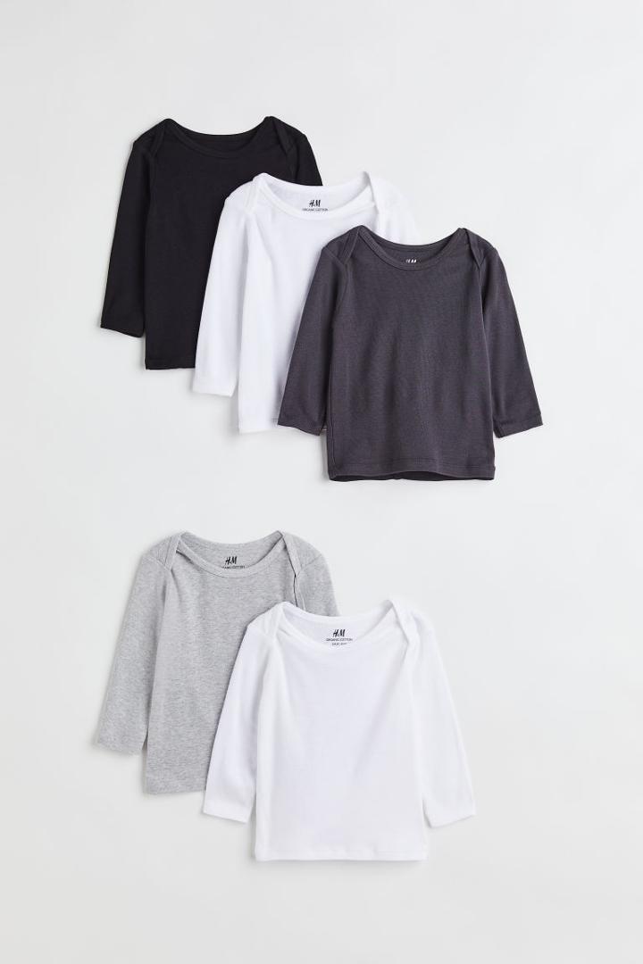 H & M - 5-pack Cotton Shirts - Gray