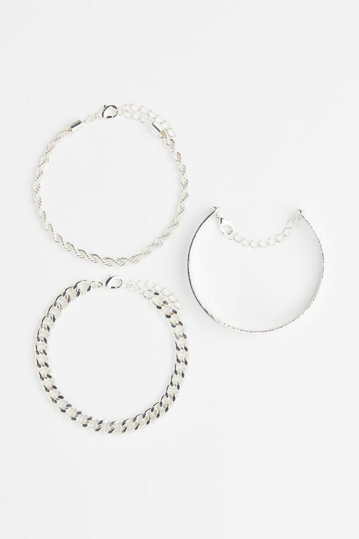 H & M - 3-pack Bracelets - Silver
