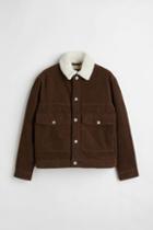 H & M - Pile-lined Corduroy Jacket - Brown