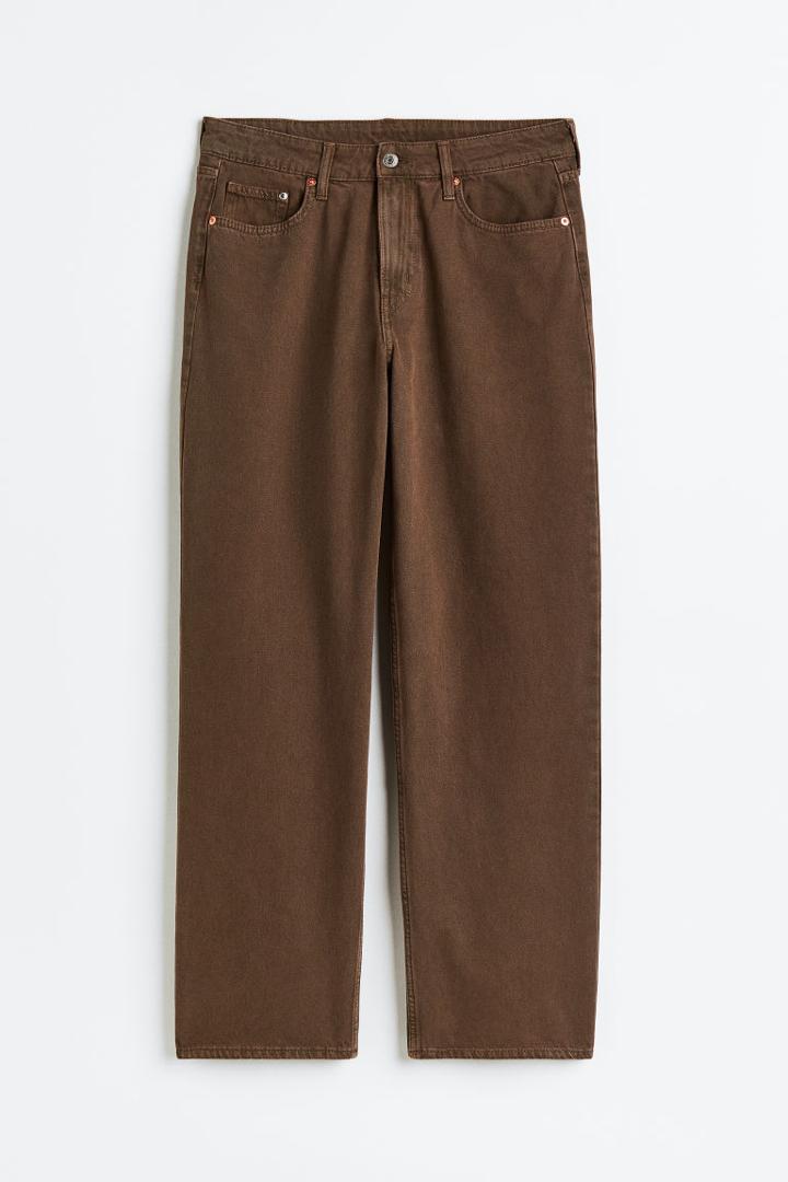 H & M - Curvy Fit 90s Baggy Low Jeans - Beige