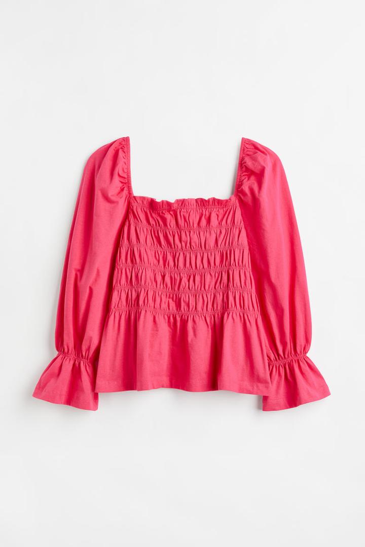 H & M - H & M+ Smocked Top - Pink