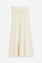H & M - Flared Textured-knit Skirt - White