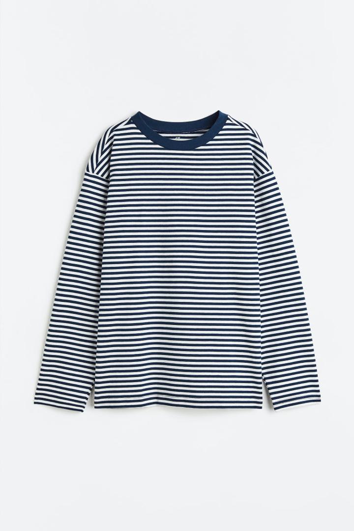 H & M - Oversized Long-sleeved Shirt - Blue