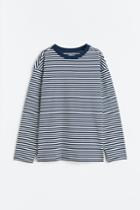 H & M - Oversized Long-sleeved Shirt - Blue