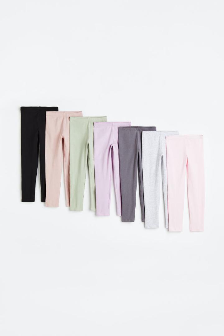 H & M - 7-pack Jersey Leggings - Purple