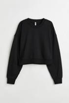 H & M - H & M+ Crop Sweatshirt - Black